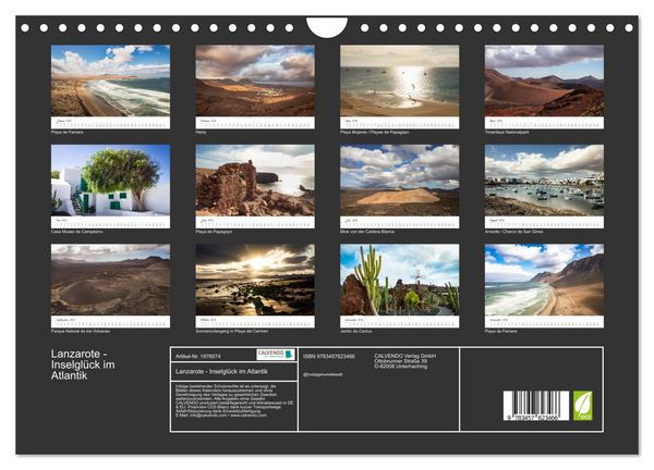 Produktbild: Lanzarote - Inselgl&uuml;ck im Atlantik (Wandkalender 2026 DIN A4 quer), CALVENDO Monatskalender