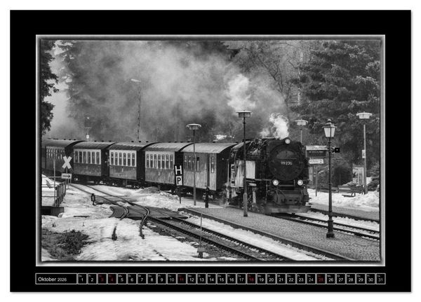 Produktbild: Unter Dampf - Eisenbahnromantik im Harz (Tischkalender 2026 DIN A5 quer), CALVENDO Monatskalender