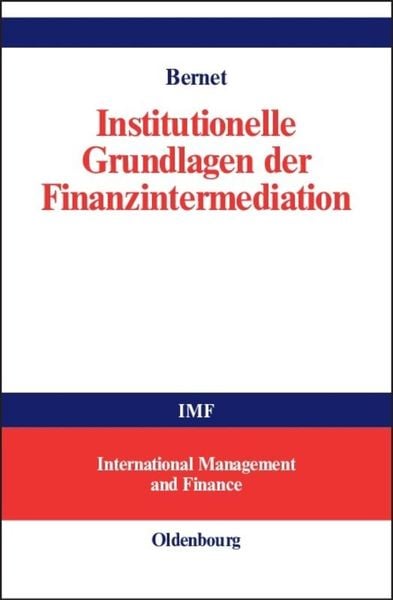 Produktbild: Institutionelle Grundlagen der Finanzintermediation