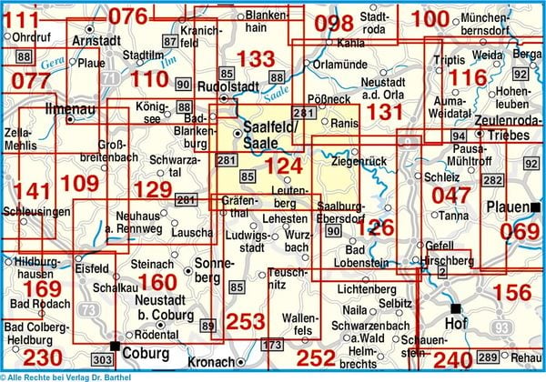 Produktbild: Oberes Saaletal, Saalfeld, Hohenwartetalsperre und Umgebung 1 : 35 000