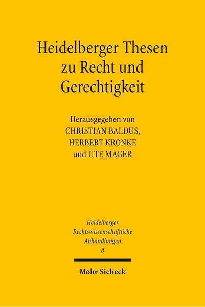 Produktbild: Heidelberger Thesen zu Recht und Gerechtigkeit