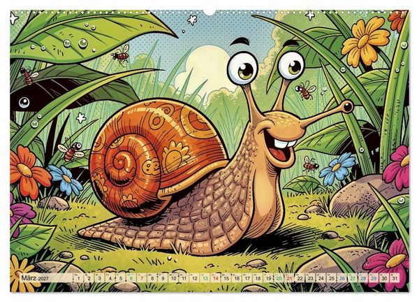 Produktbild: Lustige Weinbergschnecken - Comic (Wandkalender 2027 DIN A2 quer), CALVENDO Monatskalender