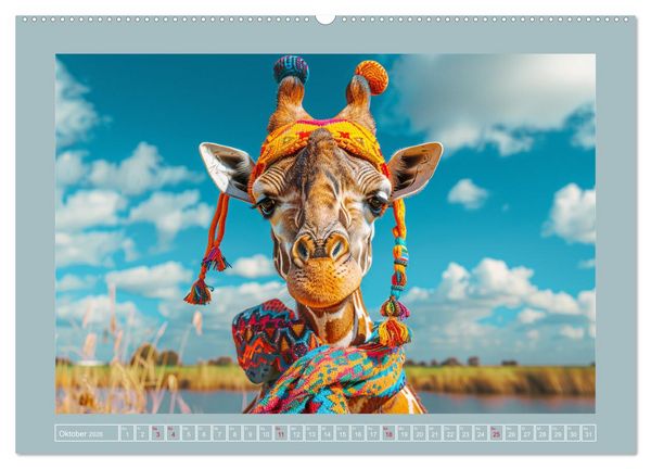 Produktbild: Giraffen-Trend. Hals und Stil (hochwertiger Premium Wandkalender 2026 DIN A2 quer), Kunstdruck in Hochglanz