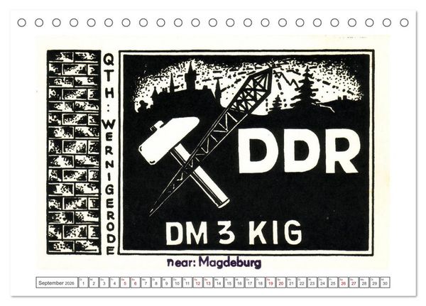 Produktbild: DDR Amateurfunk Historische Karten (Tischkalender 2026 DIN A5 quer), CALVENDO Monatskalender