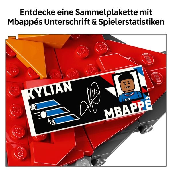 Produktbild: LEGO Editions 43013 Kylian Mbapp&eacute;, Fu&szlig;ball-Highlights, Fu&szlig;ball-Deko; Bauset f&uuml;r Kinder