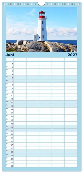 Produktbild: Familienplaner 2027 - 7 Kontinente - Weltweit durch das Jahr mit 5 Spalten (Wandkalender, 21 x 45 cm) CALVENDO