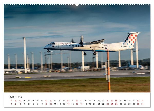 Produktbild: Planespotting am Flughafen M&uuml;nchen (hochwertiger Premium Wandkalender 2026 DIN A2 quer), Kunstdruck in Hochglanz