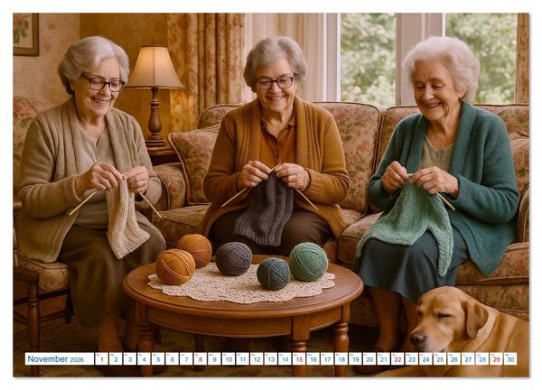 Produktbild: Stricken und Wolle (hochwertiger Premium Wandkalender 2026 DIN A2 quer), Kunstdruck in Hochglanz