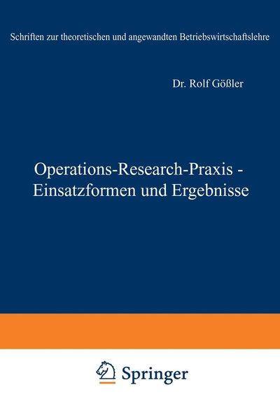Produktbild: Operations-Research-Praxis - Einsatzformen und Ergebnisse