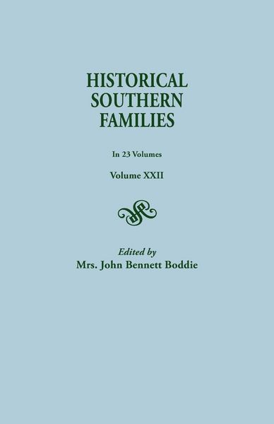 Produktbild: Historical Southern Families. in 23 Volumes. Volume XXII