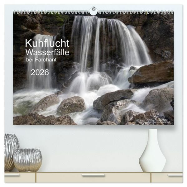 Produktbild: Kuhflucht Wasserf&auml;lle bei Farchant (hochwertiger Premium Wandkalender 2026 DIN A2 quer), Kunstdruck in Hochglanz