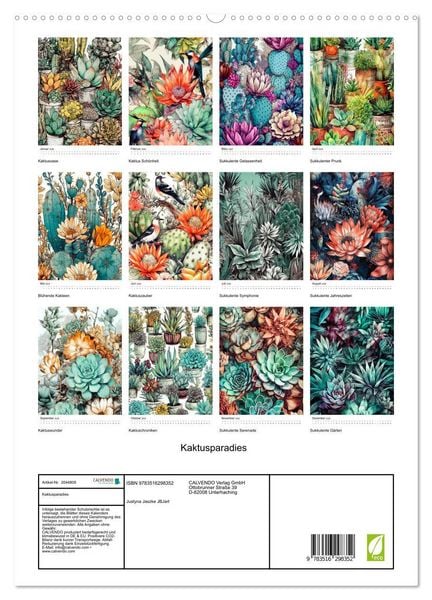 Produktbild: Kaktusparadies (hochwertiger Premium Wandkalender 2026 DIN A2 hoch), Kunstdruck in Hochglanz