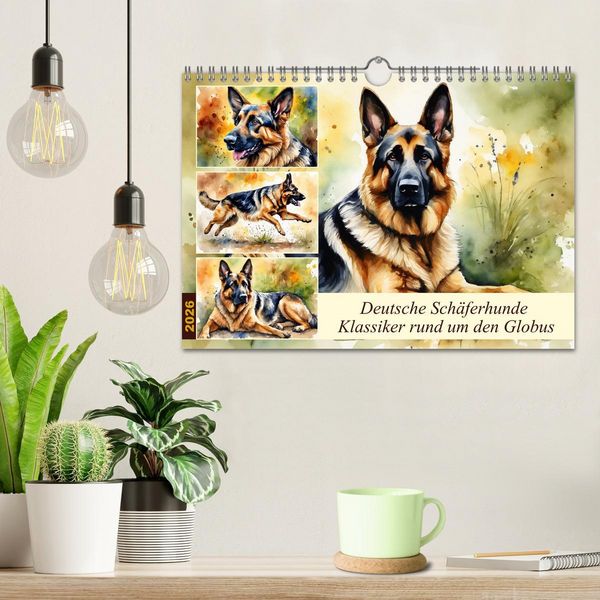 Produktbild: Deutsche Sch&auml;ferhunde - Klassiker rund um den Globus (Wandkalender 2026 DIN A4 quer), CALVENDO Monatskalender