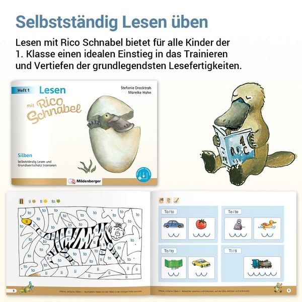 Produktbild: Lesen mit Rico Schnabel, Heft 1: Silben