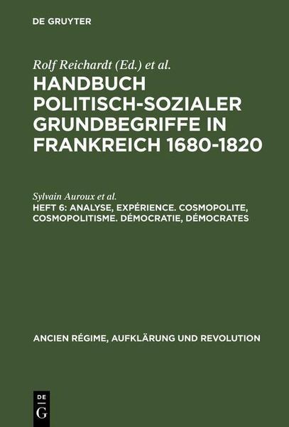 Produktbild: Analyse, Exp&eacute;rience. Cosmopolite, Cosmopolitisme. D&eacute;mocratie, D&eacute;mocrates