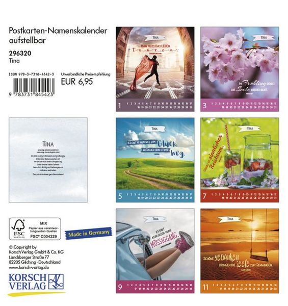 Produktbild: Namenskalender Tina