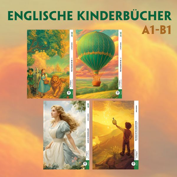 Produktbild: Englische Kinderb&uuml;cher A1-B1 (4 B&uuml;cher + Audio-Online)