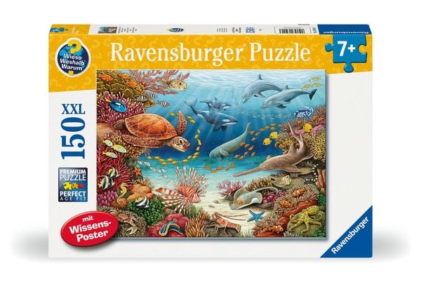 Produktbild: Kinderpuzzle 150 XXL Teile - Wieso? Weshalb? Warum? Meerestiere am Korallenriff
