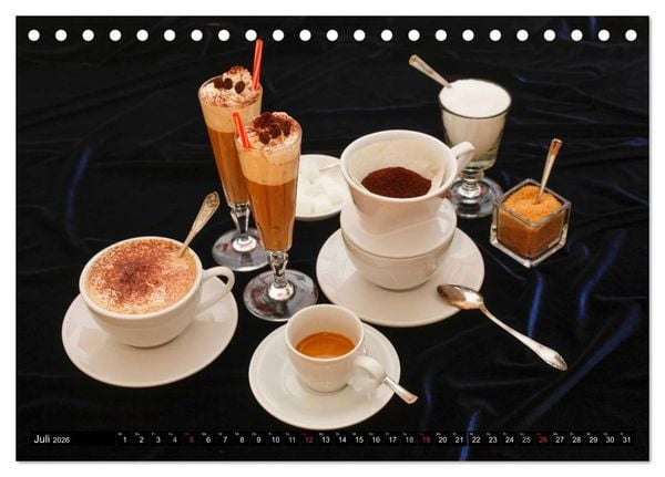 Produktbild: Feine Kaffeevariationen (Tischkalender 2026 DIN A5 quer), CALVENDO Monatskalender