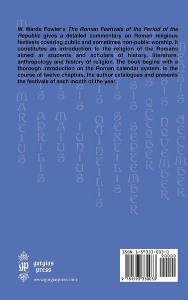 Produktbild: The Roman Festivals of the Period of the Republic