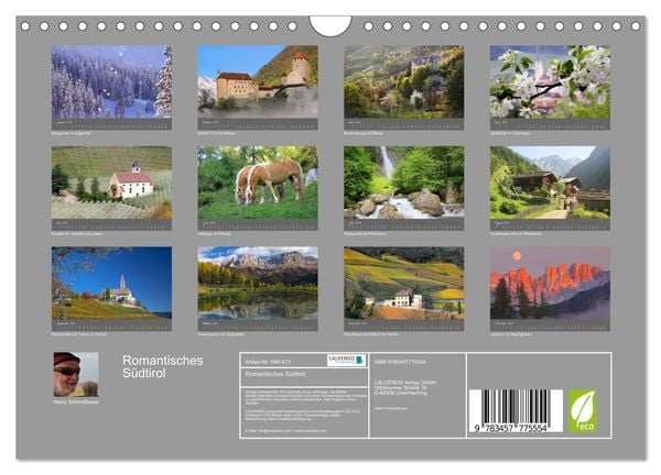 Produktbild: Romantisches S&uuml;dtirol (Wandkalender 2026 DIN A4 quer), CALVENDO Monatskalender