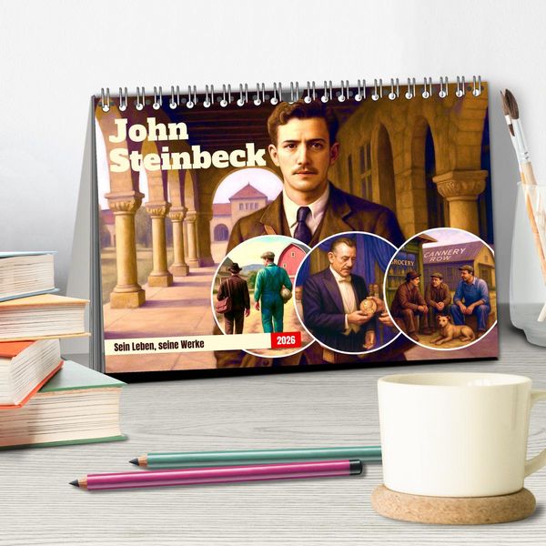 Produktbild: John Steinbeck (Tischkalender 2026 DIN A5 quer), CALVENDO Monatskalender