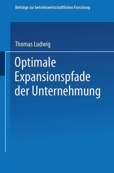 Produktbild: Optimale Expansionspfade der Unternehmung