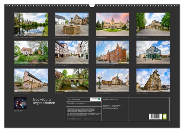 Produktbild: B&uuml;ckeburg Impressionen (Wandkalender 2026 DIN A2 quer), CALVENDO Monatskalender