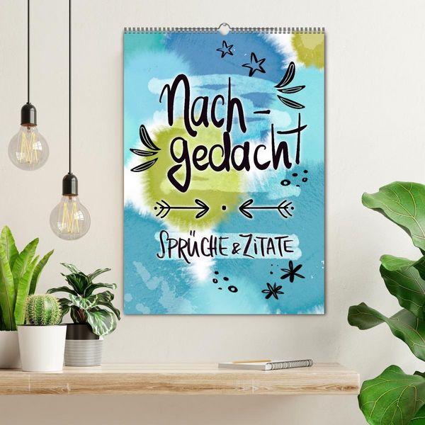 Produktbild: Nachgedacht-Spr&uuml;che und Zitate (Wandkalender 2026 DIN A2 hoch), CALVENDO Monatskalender
