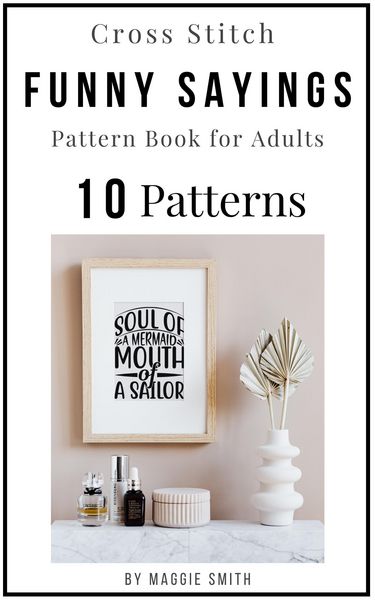 Produktbild: Cross Stitch Funny Sayings Pattern Book for Adults (Funny Cross Stitch Signage)