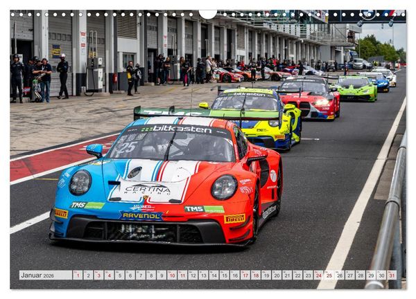Produktbild: Super Sportwagen aus Zuffenhausen beim GT MASTERS (Wandkalender 2026 DIN A3 quer), CALVENDO Monatskalender