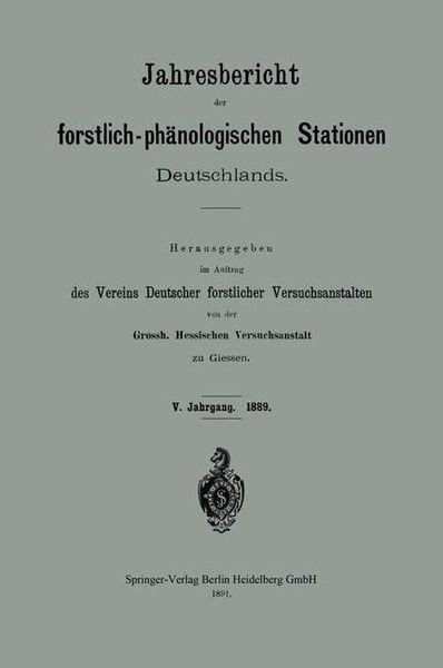Produktbild: Jahresbericht der forstlich-ph&auml;nologischen Stationen Deutschlands