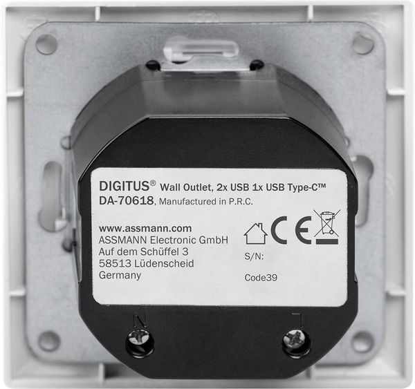Produktbild: Digitus DA-70618 USB-Ladesteckdose mit USB Wei&szlig;