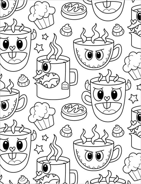 Produktbild: The UnCuties Creepy Cosy Cafe Colouring Book