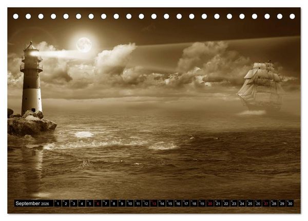 Produktbild: Nostalgie in Sepia (Tischkalender 2026 DIN A5 quer), CALVENDO Monatskalender