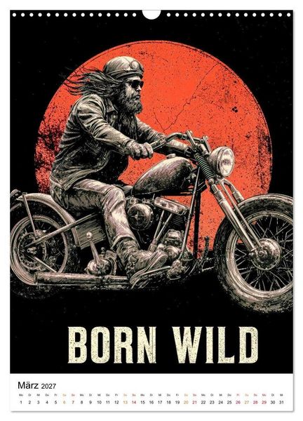 Produktbild: Phantom Bikers - Born Wild (Wandkalender 2027 DIN A3 hoch), CALVENDO Monatskalender