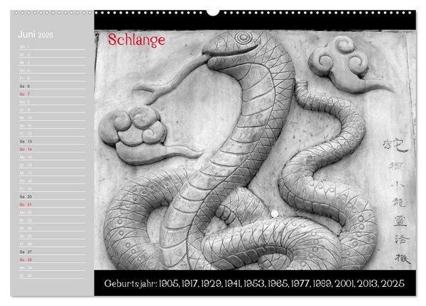 Produktbild: Das Chinesische Horoskop / Geburtstagskalender (Wandkalender 2026 DIN A2 quer), CALVENDO Monatskalender