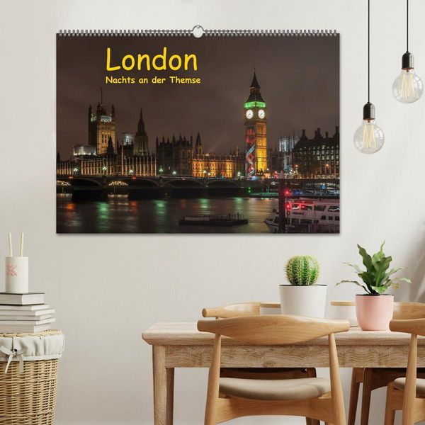 Produktbild: London - Nachts an der Themse (Wandkalender 2026 DIN A2 quer), CALVENDO Monatskalender