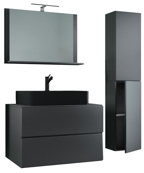 Produktbild: 4-tlg Waschtisch Badm&ouml;bel Lendas 80 cm L Schublade