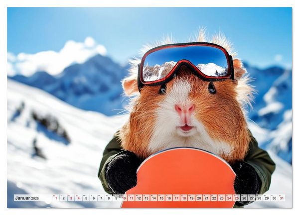 Produktbild: Meerschweinchen - Hauptsache Urlaub (Wandkalender 2026 DIN A4 quer), CALVENDO Monatskalender