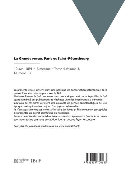Produktbild: La Grande revue. Paris et Saint-P&eacute;tersbourg