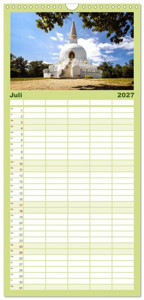 Produktbild: Familienplaner 2027 - So sch&ouml;n ist Ungarn. Sehenswertes am Balaton und in Budapest mit 5 Spalten (Wandkalender, 21 x 45 cm) CALVENDO