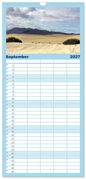 Produktbild: Familienplaner 2027 - Fuerteventura mit 5 Spalten (Wandkalender, 21 x 45 cm) CALVENDO