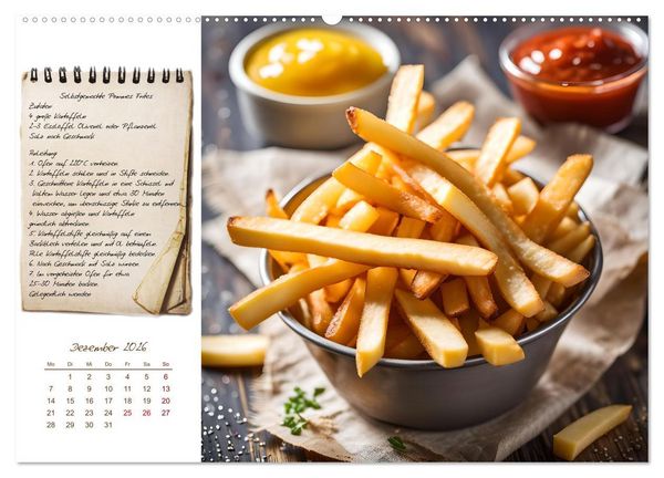 Produktbild: Kartoffelzeit - Zw&ouml;lf klassische KI Kartoffelgerichte mit Rezept (Wandkalender 2026 DIN A2 quer), CALVENDO Monatskalender