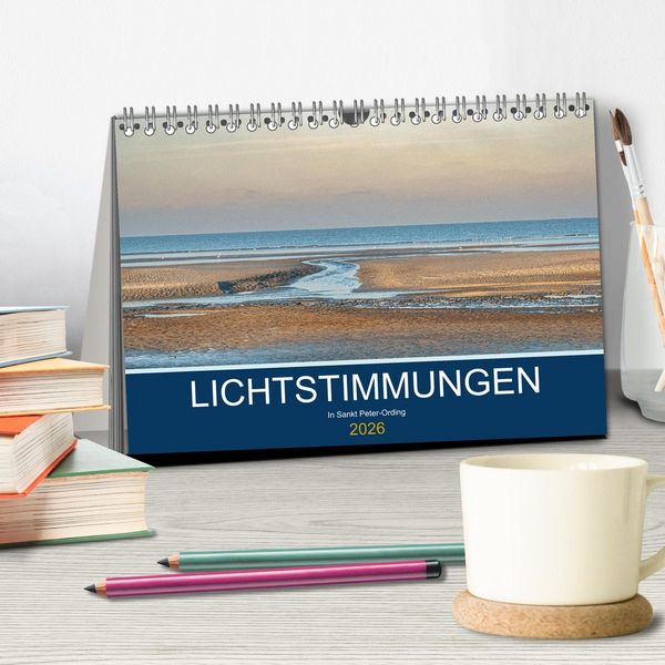 Produktbild: Lichtstimmungen in Sankt Peter-Ording (Tischkalender 2026 DIN A5 quer), CALVENDO Monatskalender