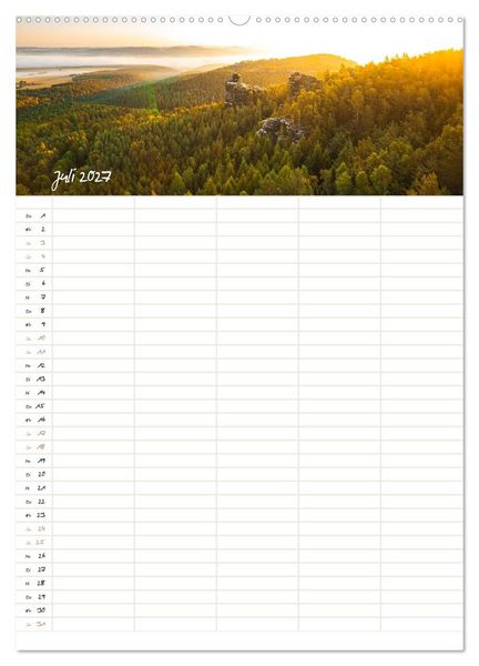 Produktbild: Familienkalender - S&auml;chsische und B&ouml;hmische Schweiz (Wandkalender 2027 DIN A2 hoch), CALVENDO Monatskalender