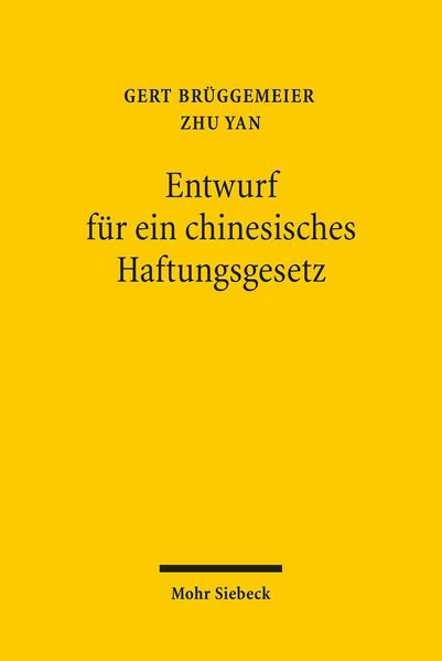 Produktbild: Entwurf f&uuml;r ein chinesisches Haftungsgesetz