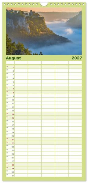 Produktbild: Familienplaner 2027 - Gro&szlig;e Landschaft Obere Donau mit 5 Spalten (Wandkalender, 21 x 45 cm) CALVENDO