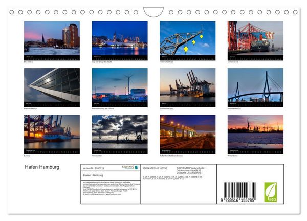 Produktbild: Hafen Hamburg (Wandkalender 2026 DIN A4 quer), CALVENDO Monatskalender