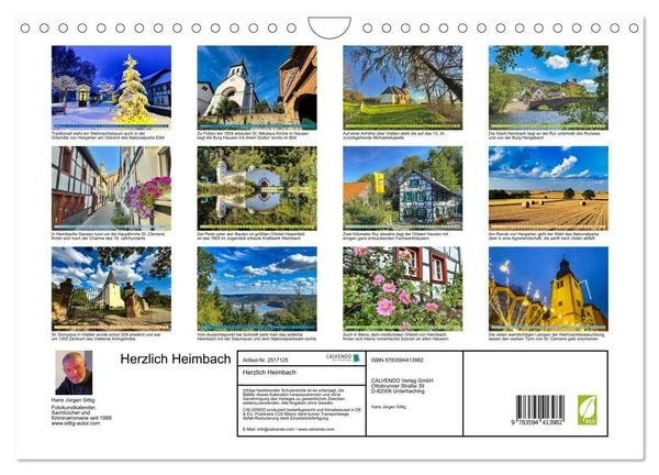 Produktbild: Herzlich Heimbach (Wandkalender 2027 DIN A4 quer), CALVENDO Monatskalender